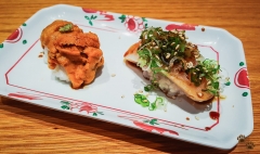 Uni and Alaskan White King Salmon - Sushi SAM's EDOMATA