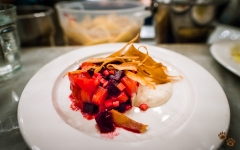 Roasted beets and celery root with tonnato sauce and parsnip chips - The Walrus and The Carpenter, Seattle, Washington